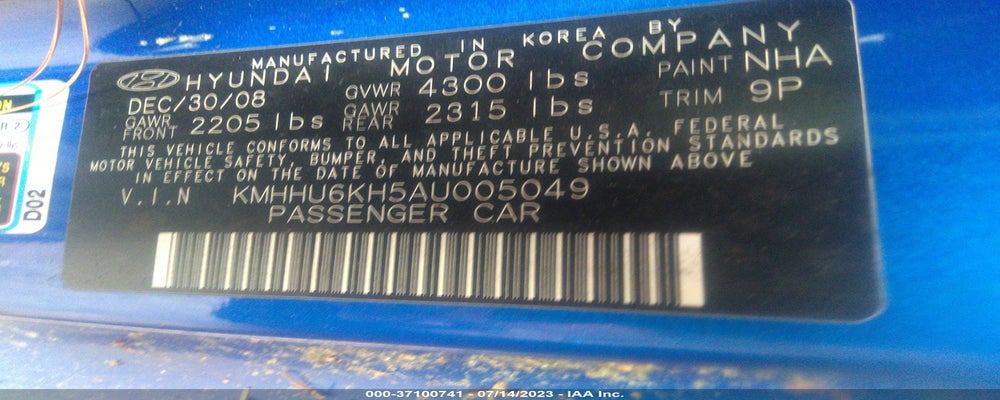 KMHHU6KH5AU005049 2010 HYUNDAI GENESIS COUPE photo no. 9