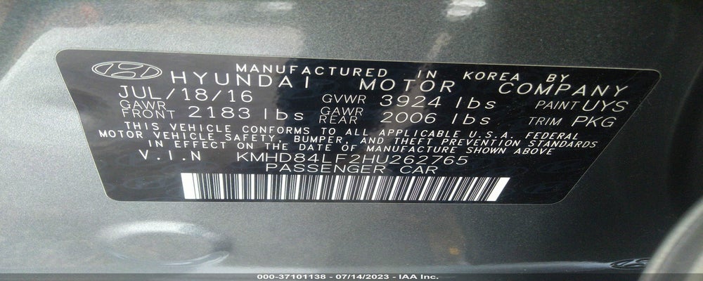 KMHD84LF2HU262765 2017 HYUNDAI ELANTRA photo no. 9