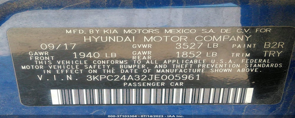 3KPC24A32JE005961 2018 HYUNDAI ACCENT photo no. 9