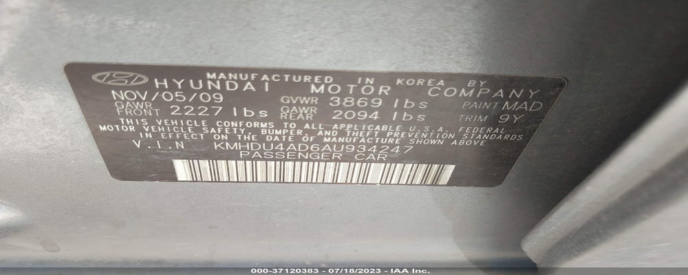 KMHDU4AD6AU934247 2010 HYUNDAI ELANTRA photo no. 9