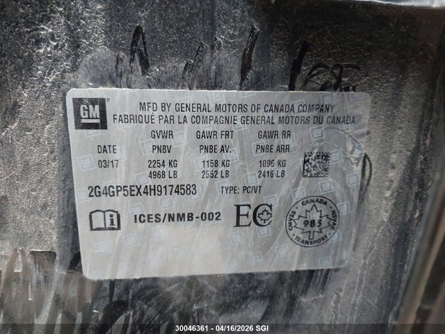 2G4GP5EX4H9174583 Buick Regal Premium