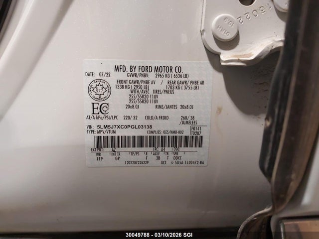 5LM5J7XC0PGL03138 Lincoln Aviator Reserve