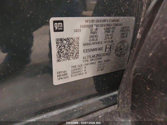Aukcja sprzedaży 2025 Chevrolet Trax 1lt, vin: KL77LHE29SC025637, numer aukcji: 30055586
