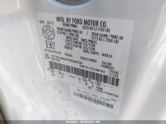 Ford F-350 2015 1FT8X3B65FED22730 Image 9