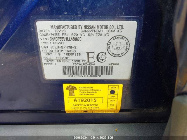 3N1CP5BV1LL488870 Nissan Kicks