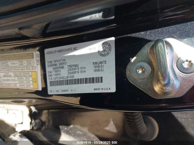 5J8TC2H92LL801939 Acura Rdx Platinum Elite