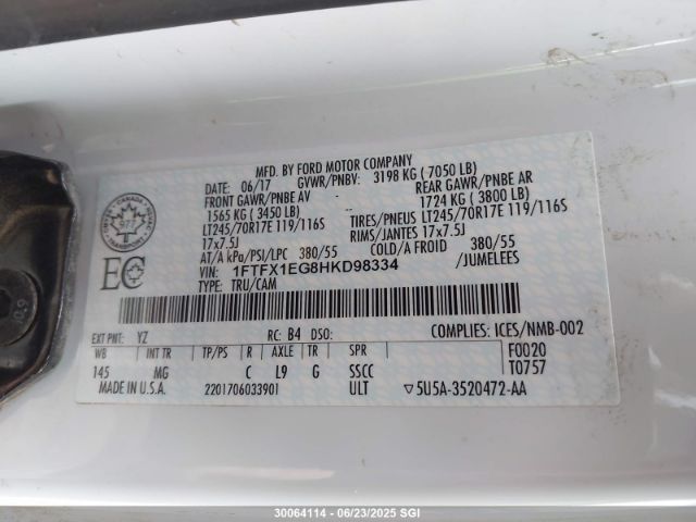 1FTFX1EG8HKD98334 Ford gtdi