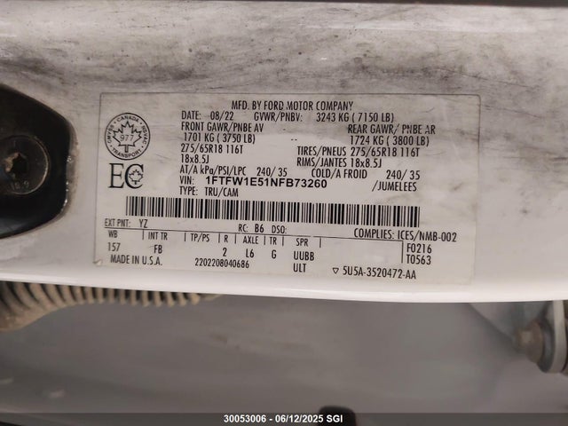 Ford F-150 Xlt 2022 1FTFW1E51NFB73260 Image 9