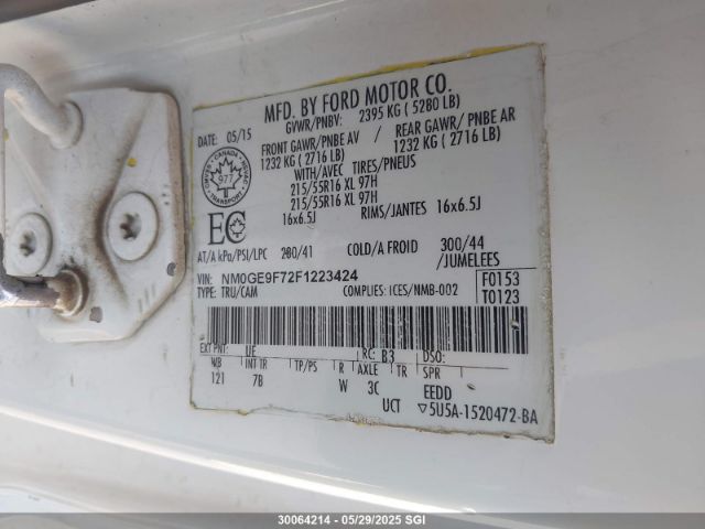 NM0GE9F72F1223424 Ford Transit Connect Xlt