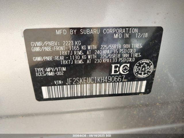 JF2SKEUC1KH490667 Subaru Forester Limited
