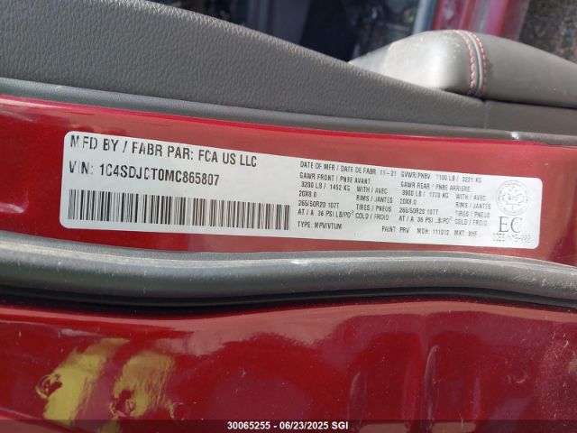 1C4SDJCT0MC865807 Dodge Durango