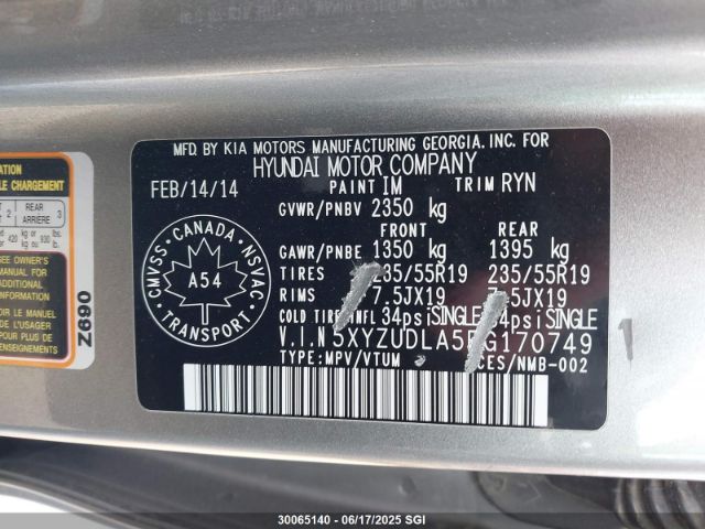 5XYZUDLA5EG170749 Hyundai t-gdi theta