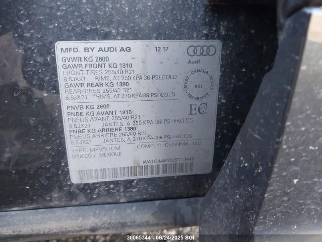 WA1C4AFY3J2113445 Audi SQ5