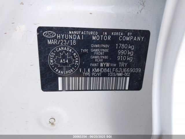 Hyundai mpi nu 2018 KMHD84LF6JU669039 Image 9