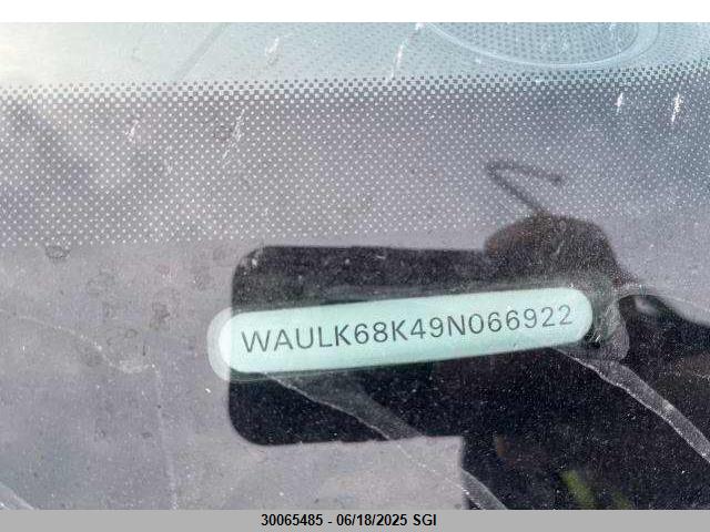 30065485 :رقم المزاد ، WAULK68K49N066922 vin ، 2009 Audi A4 3.2 Quattro مزاد بيع