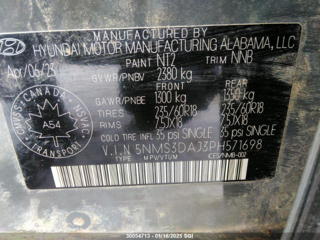 5NMS3DAJ3PH571698 Hyundai gdi theta iii