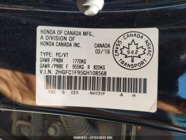 2HGFC1F95GH108568 Honda l15b7