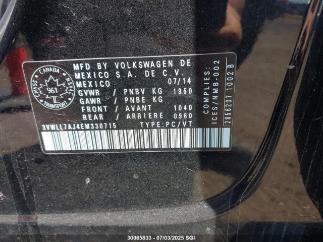 3VWLL7AJ4EM330715 Volkswagen 2014