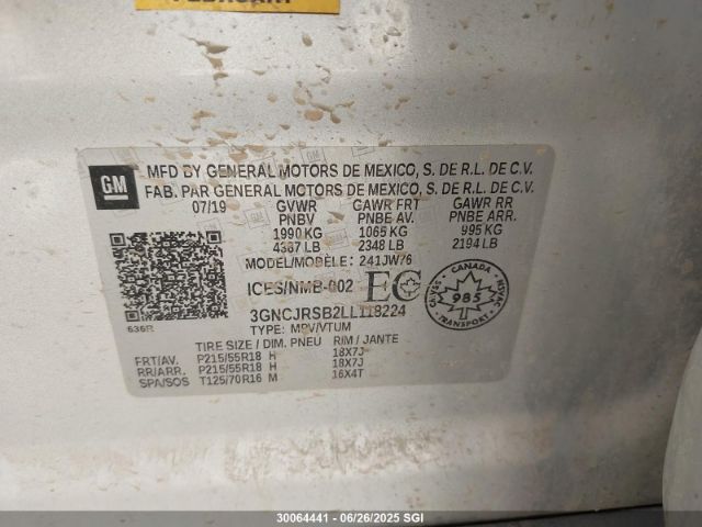 3GNCJRSB2LL118224 Chevrolet luv - mfi, variable valve timing, e85 max, alum