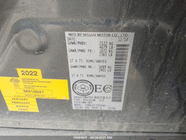 5N1AT2MV7FC807857 Nissan 2015