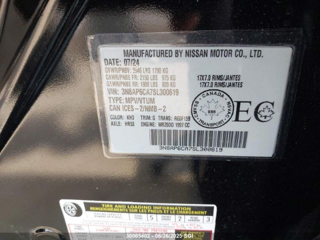 3N8AP6CA7SL300619 Nissan kicks mpv