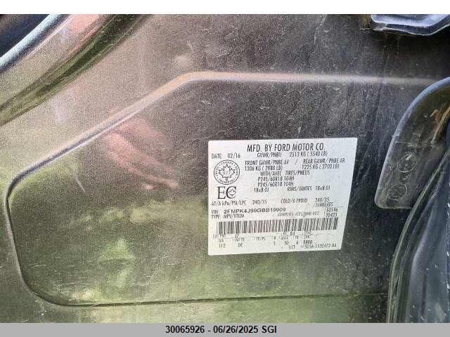 2FMPK4J99GBB19909 Ford 2016