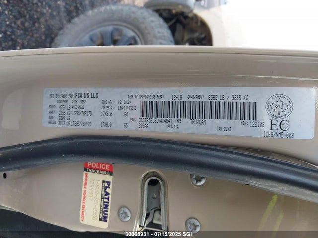 RAM 2018 2018 3C6TR5EJ2JG414841 Image 9