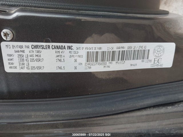 2C4RDGEG7FR502593 Dodge Grand Caravan