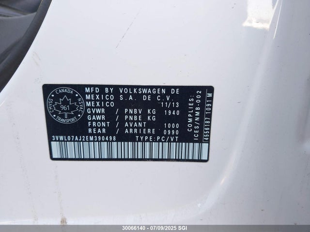 Volkswagen Jetta 2014 3VWL07AJ2EM390498 Image 9