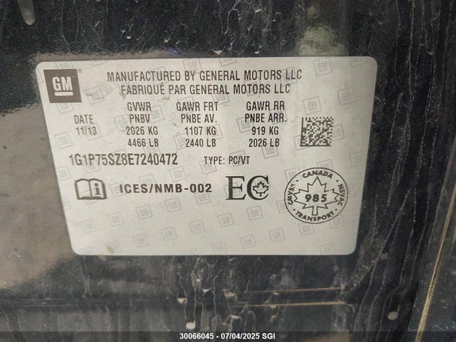 1G1P75SZ8E7240472 Chevrolet luz