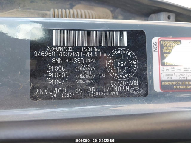 KMHLM4AGXMU096976 Hyundai mpi nu pe