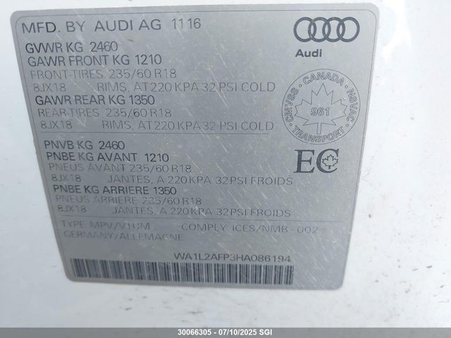 WA1L2AFP3HA086194 Audi 2017