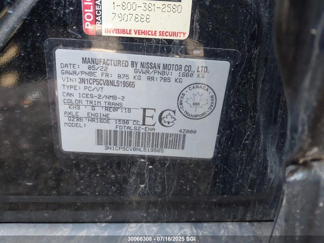 3N1CP5CV8NL519565 Nissan Kicks