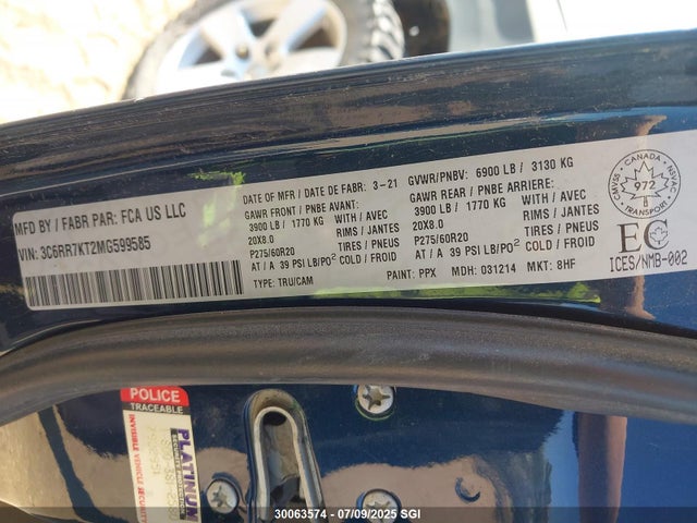 RAM 1500 2021 3C6RR7KT2MG599585 Image 9
