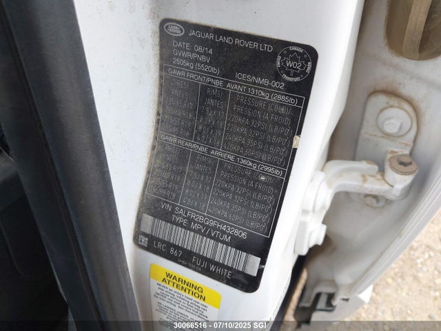 SALFR2BG9FH432806 Land Rover Lev2 Ulev