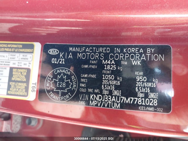 KNDJ33AU7M7781028 KIA mpi nu