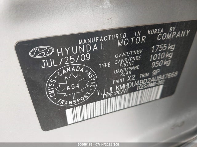 Продажа на аукционе авто 2010 Hyundai Elantra Blue/gls/se, vin: KMHDU4BD2AU847668, номер лота: 30066176