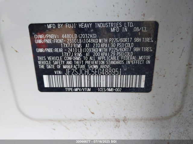 JF2SJCHC5EG488951 Subaru 2.5na c0