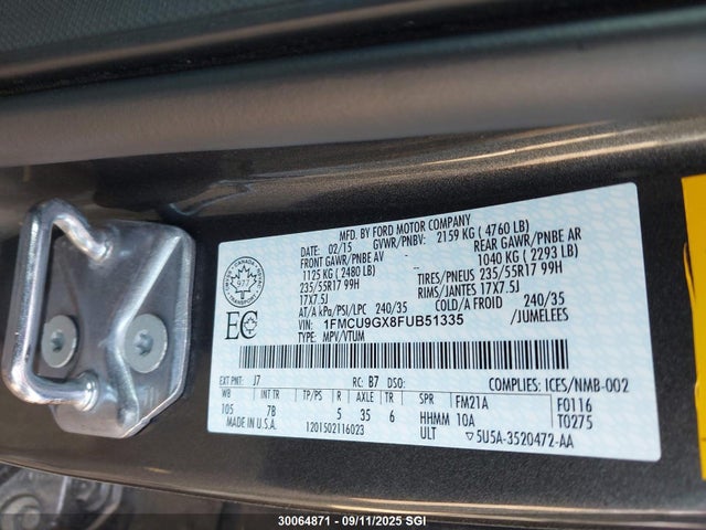 1FMCU9GX8FUB51335 Ford Escape