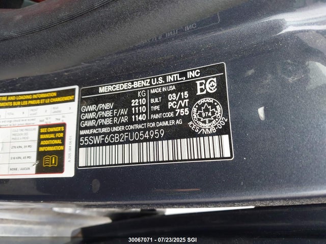 55SWF6GB2FU054959 Mercedes-Benz C-Class