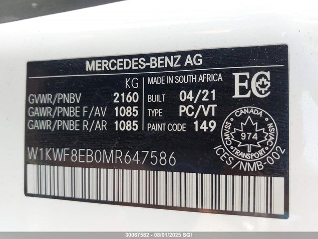 W1KWF8EB0MR647586 Mercedes-Benz m264