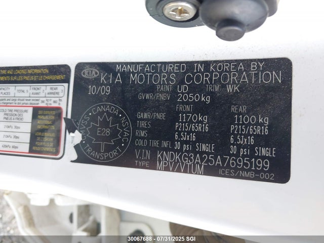 Продаж на аукціоні авто 2010 Kia Sportage Lx, vin: KNDKG3A25A7695199, номер лоту: 30067688