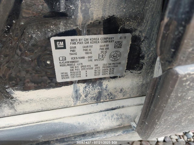 Buick luv: mfi, variable valve timing, alum, e85 max 2019 KL4CJASB1KB865981 Image 9