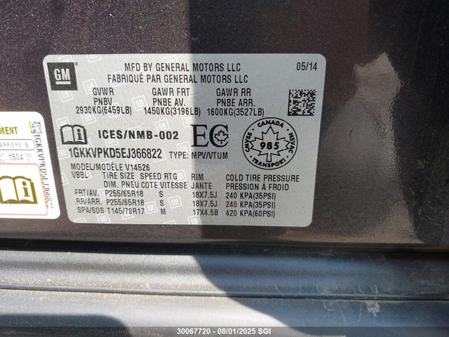 1GKKVPKD5EJ366822 GMC llt