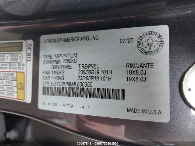 5J8TC2H58ML800650 Acura k20c4