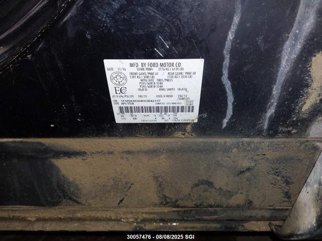 1FM5K8DH4HGB42137 Ford 2.3l gtdi