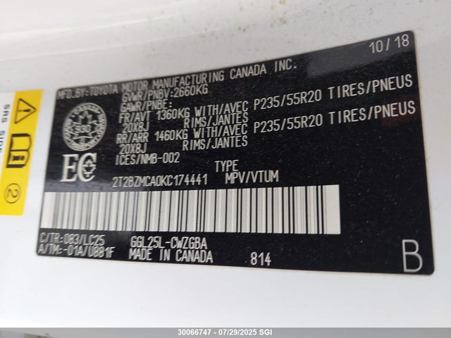 2T2BZMCA0KC174441 Lexus 2gr-fks