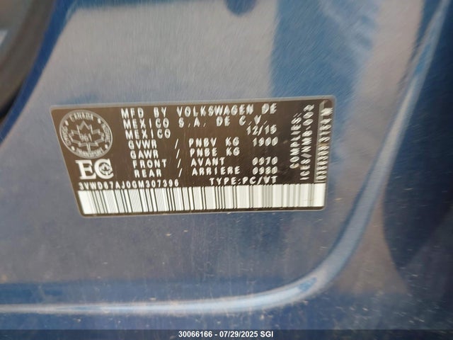 3VWD67AJ0GM307396 Volkswagen 1.4t