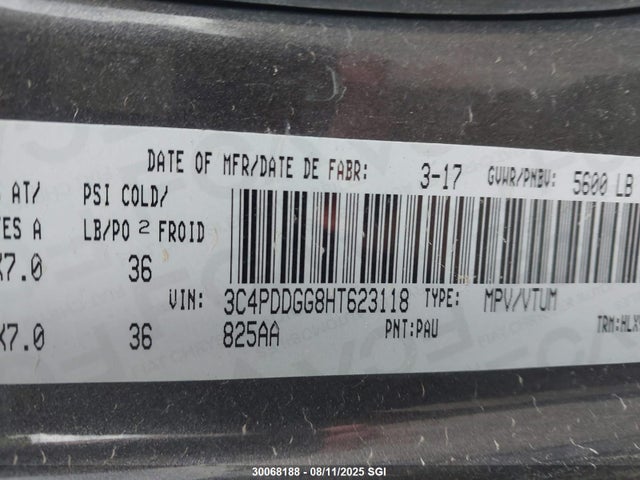3C4PDDGG8HT623118 Dodge Journey