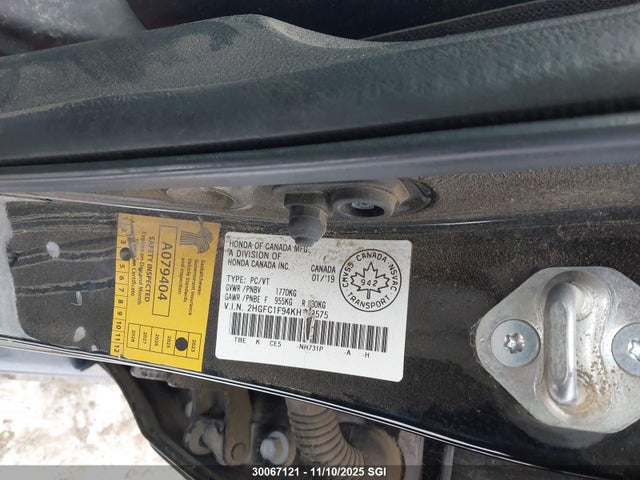 Honda l15b7/l15by 2019 2HGFC1F94KH102575 Image 9